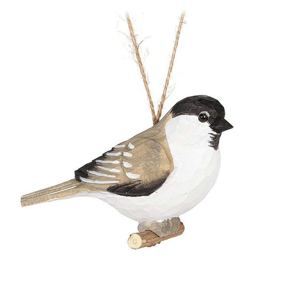 Carved Chickadee Ornament