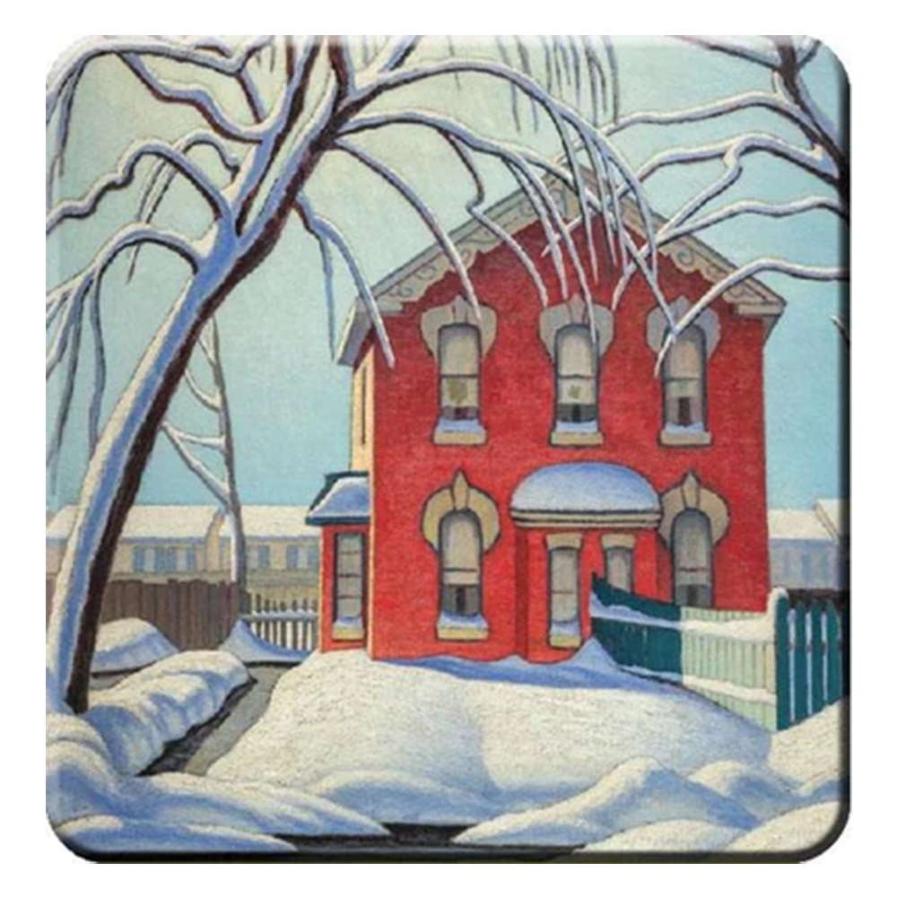 Red House in Winter Coasters