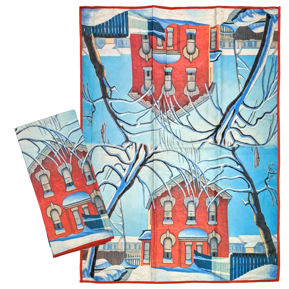 Red House in Winter Microfibre Towel