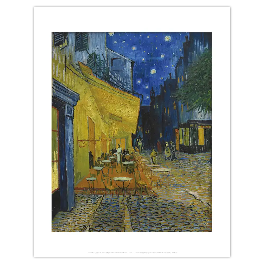 Affiche petit format Terrasse de café la nuit