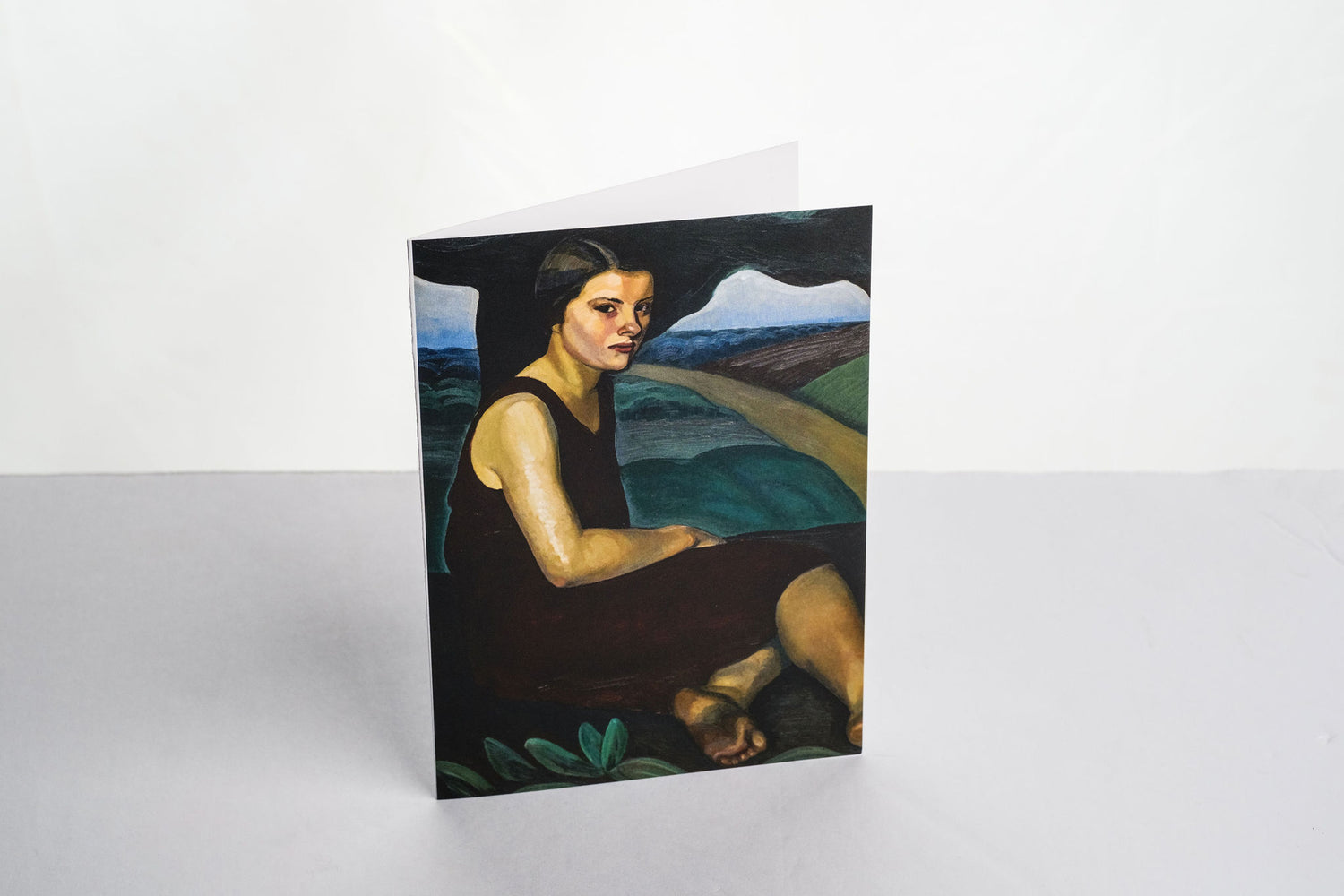 Carte double Femme sur une colline