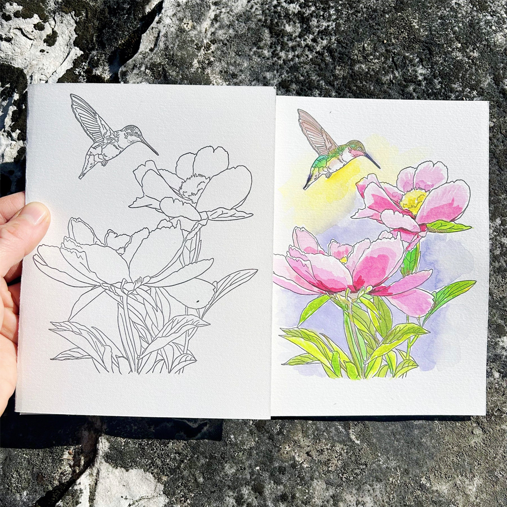 Hummingbird Paintable Card