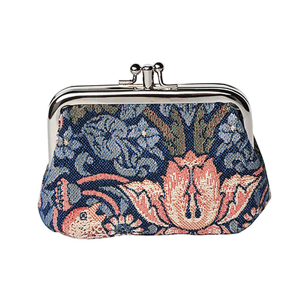 Strawberry Thief Coin Purse (Blue)