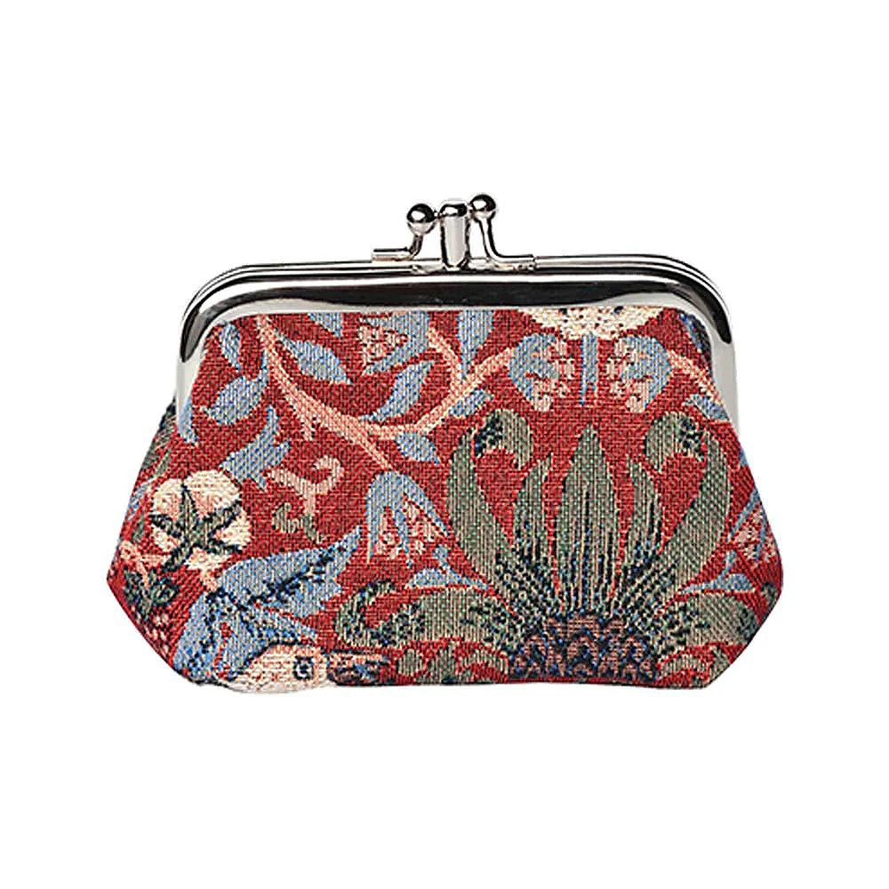Strawberry Thief Coin Purse (Red)