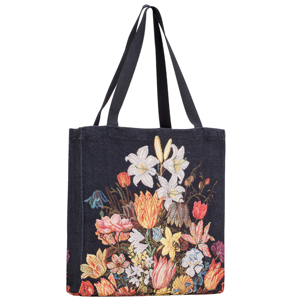 A Still Life of Flowers in a Wan-Li Vase Gusset Bag