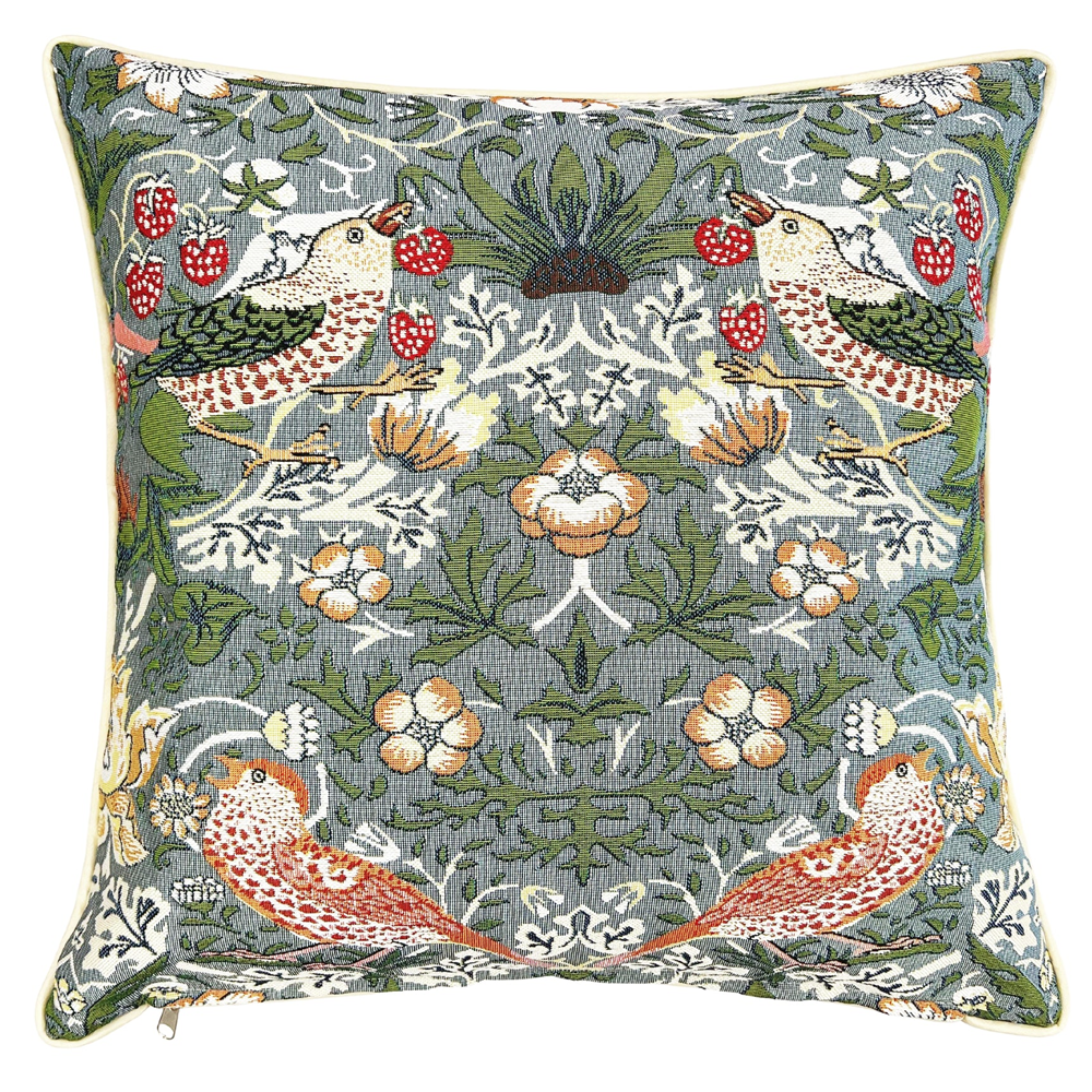 Strawberry Thief Cushion Cover (Grey)