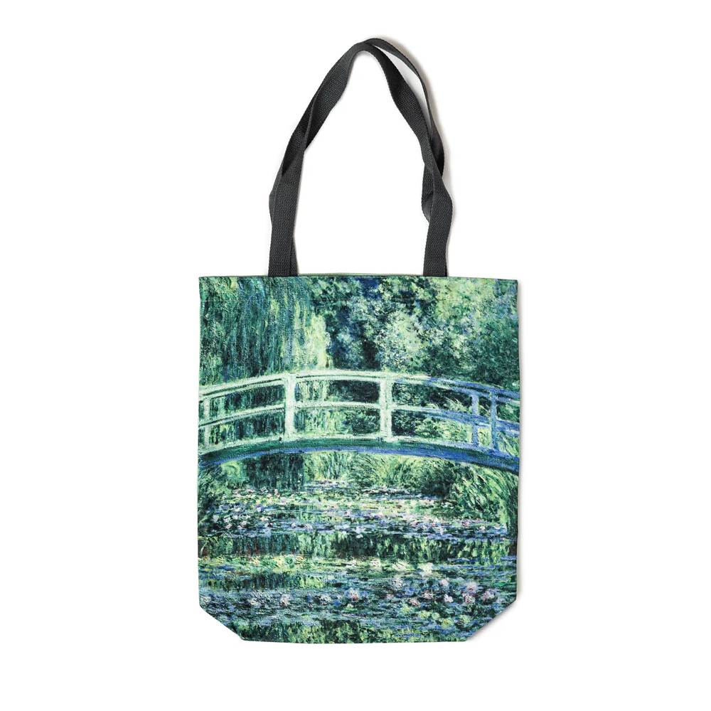 Bridge over a Pond of Water Lilies Tote Bag