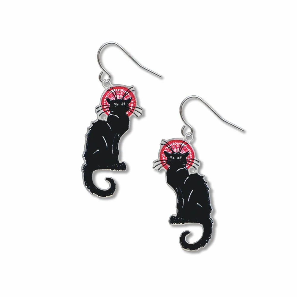 Boucles d'oreilles Le chat noir