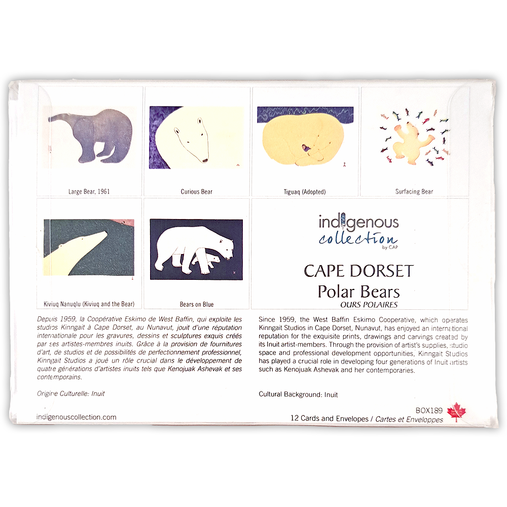 Boîte de cartes doubles Cape Dorset: ours polaires
