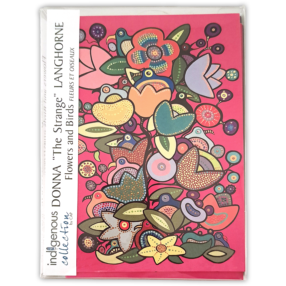 Boîte de cartes doubles Fleurs et oiseaux