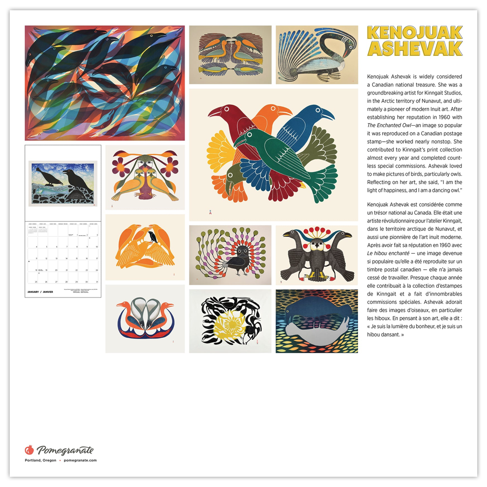 Calendrier mural 2026 Kenojuak Ashevak