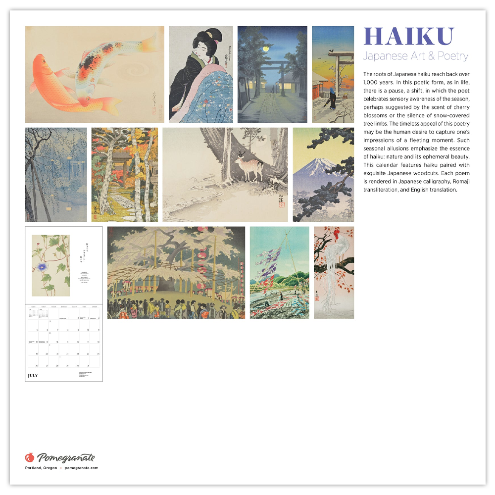 Calendrier mural 2026 Haïku