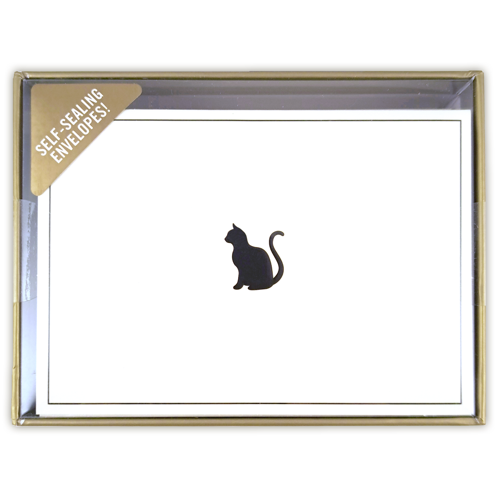 Boîte de cartes doubles Chat noir