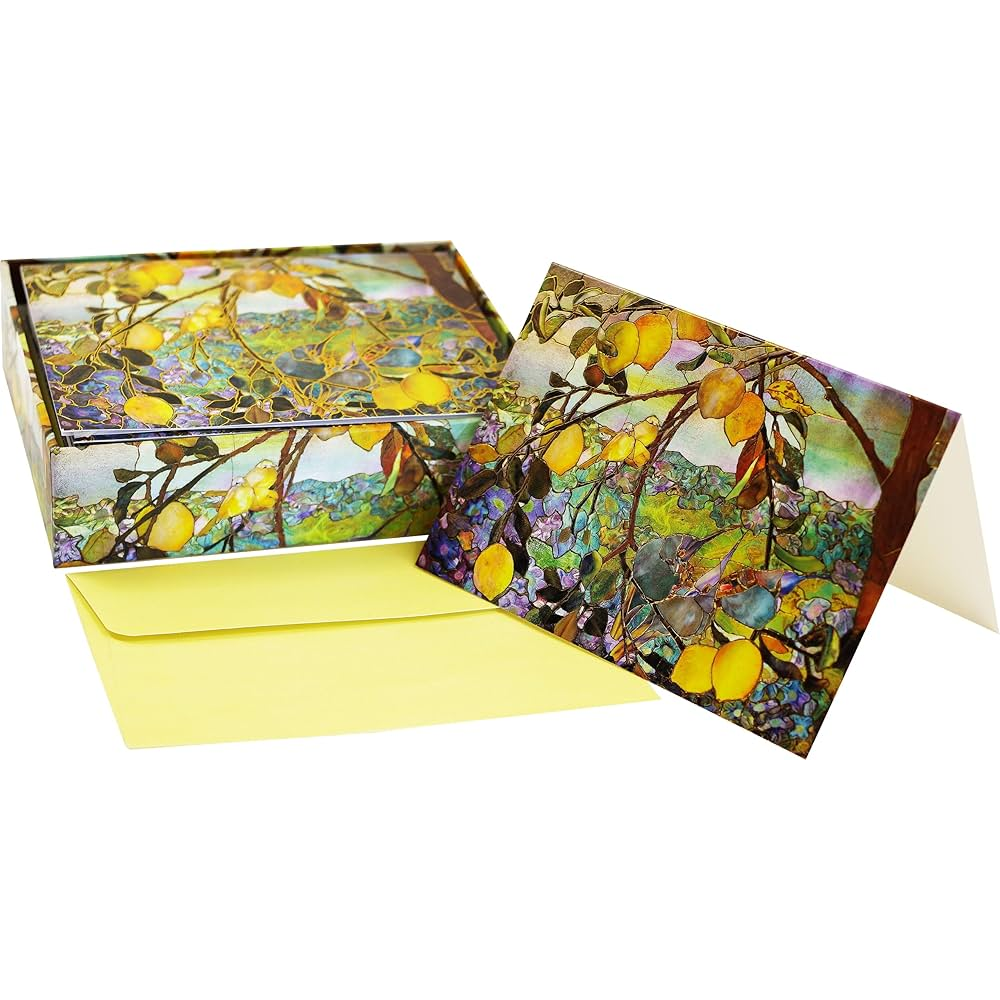 Boîte de cartes doubles Citronnier Tiffany