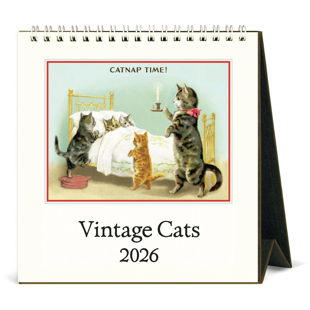 Calendrier de bureau 2026 Chats d'époque