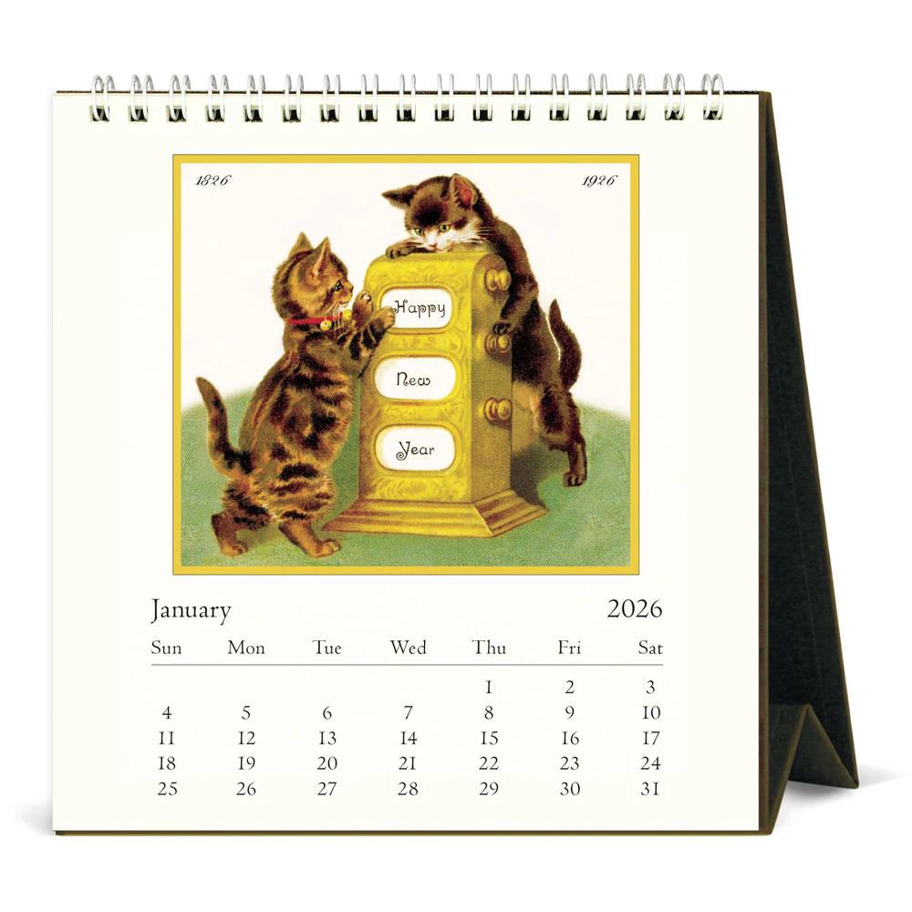 Calendrier de bureau 2026 Chats d'époque