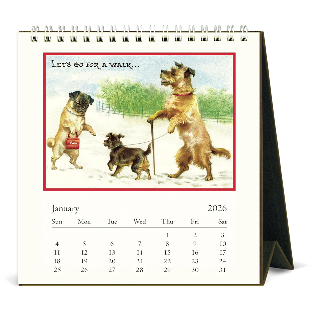 Calendrier de bureau 2026 Chiens d'époque