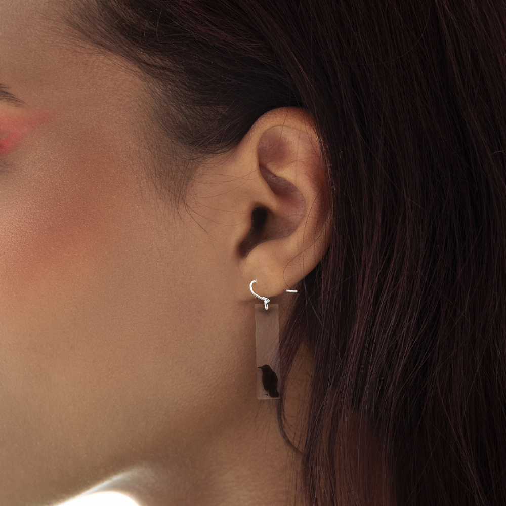 Boucles d'oreilles Corbeau (grand)