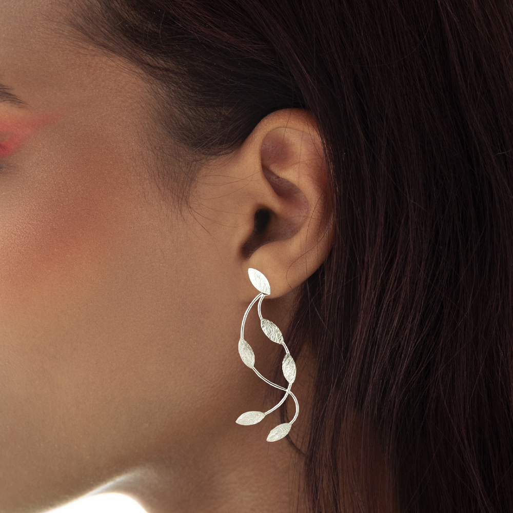 Boucles d'oreilles Feuillage givré