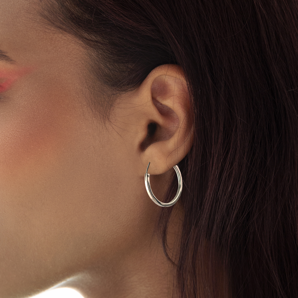 Boucles d'oreilles Anneaux carrés