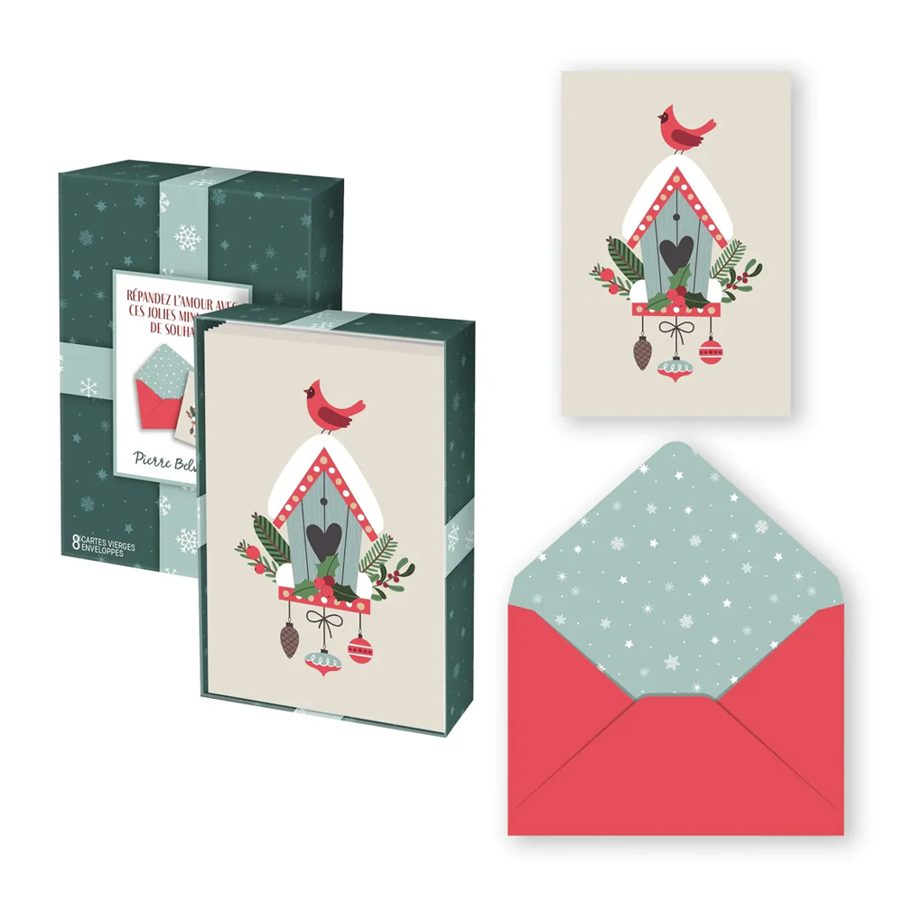 Boîte de cartes doubles petit format pour les fêtes Cardinal