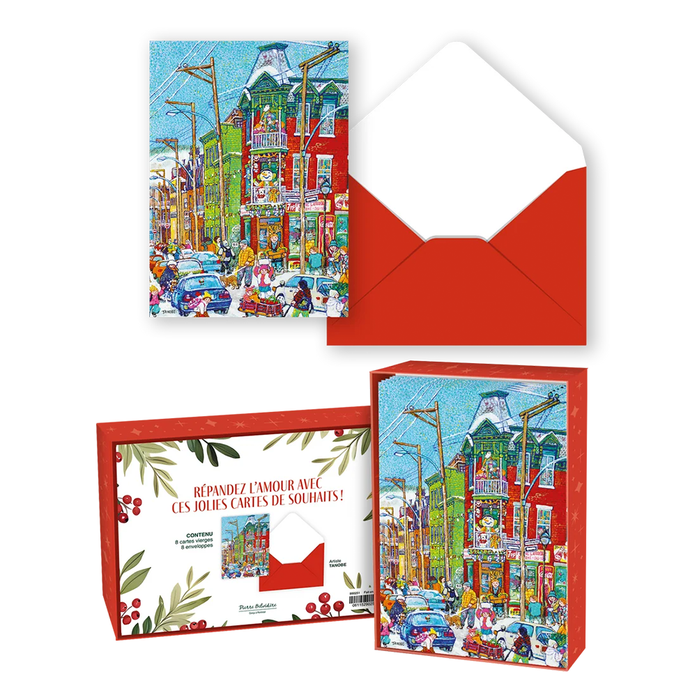 Boîte de cartes doubles des Fêtes Saison occupée