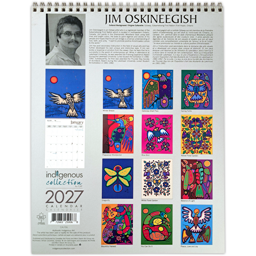 Jim Oskineegish 2027 Wall Calendar