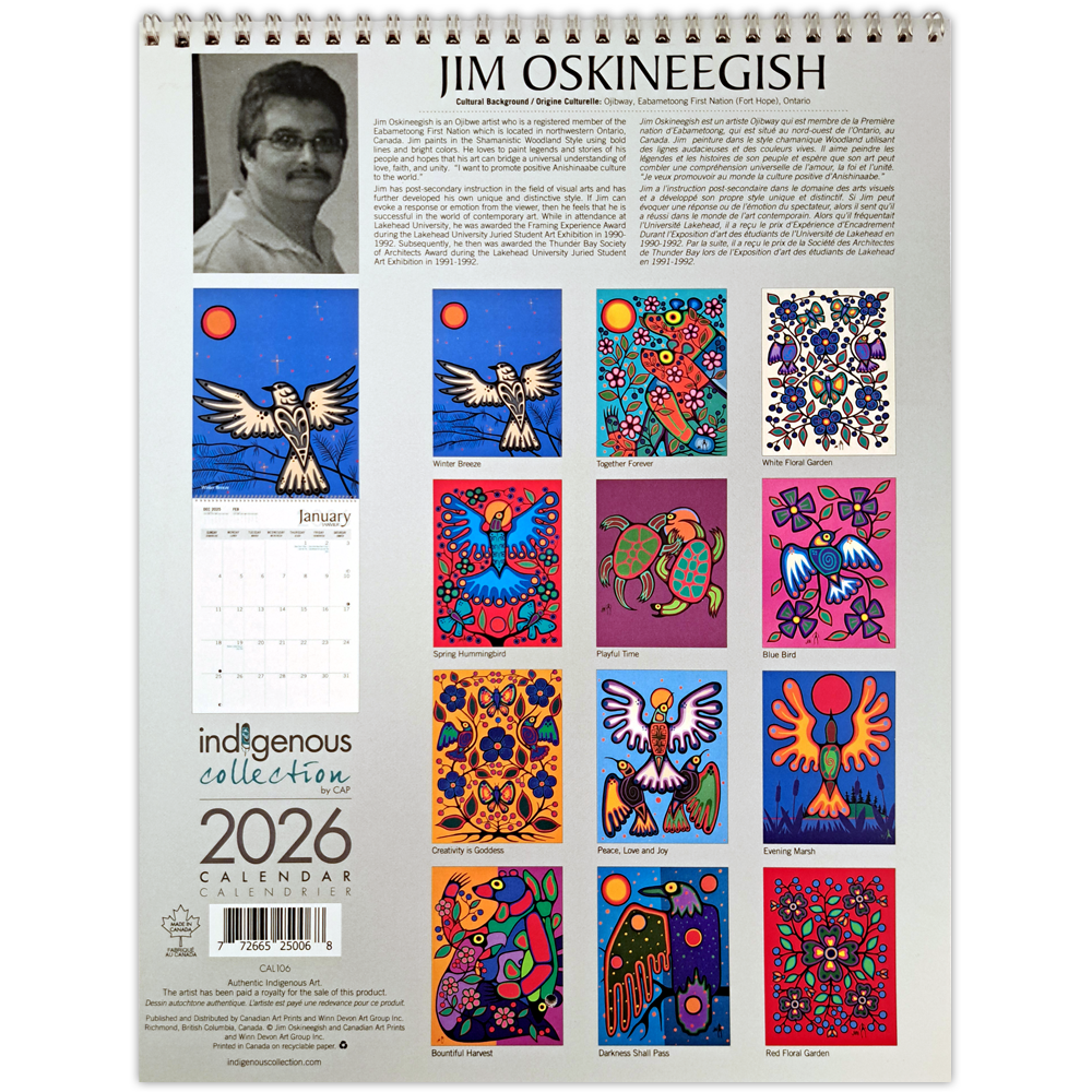 Jim Oskineegish 2026 Wall Calendar