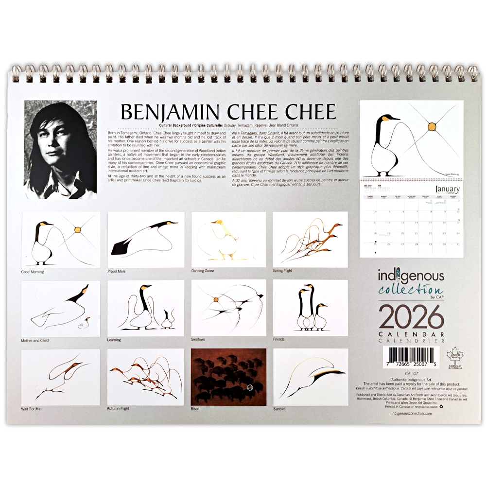 Benjamin Chee Chee 2026 Wall Calendar