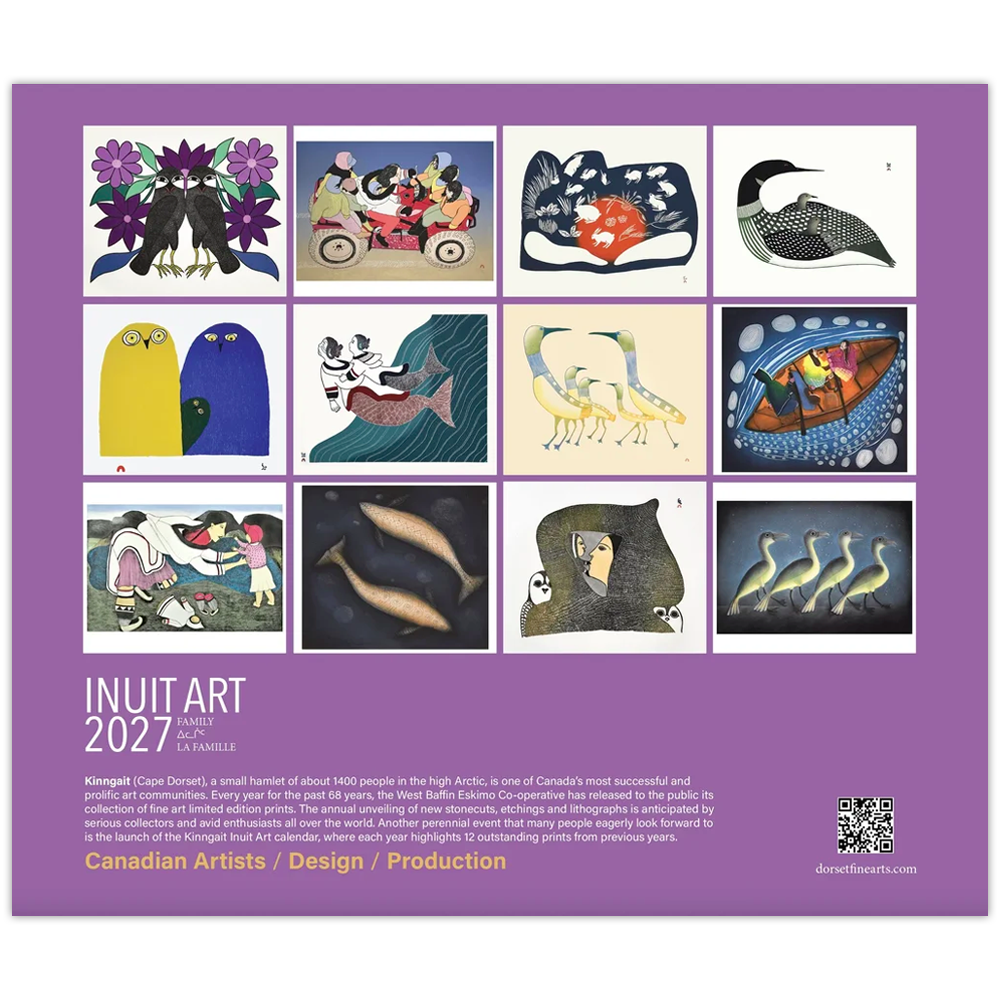 Calendrier mural 2027 Art inuit Cape Dorset