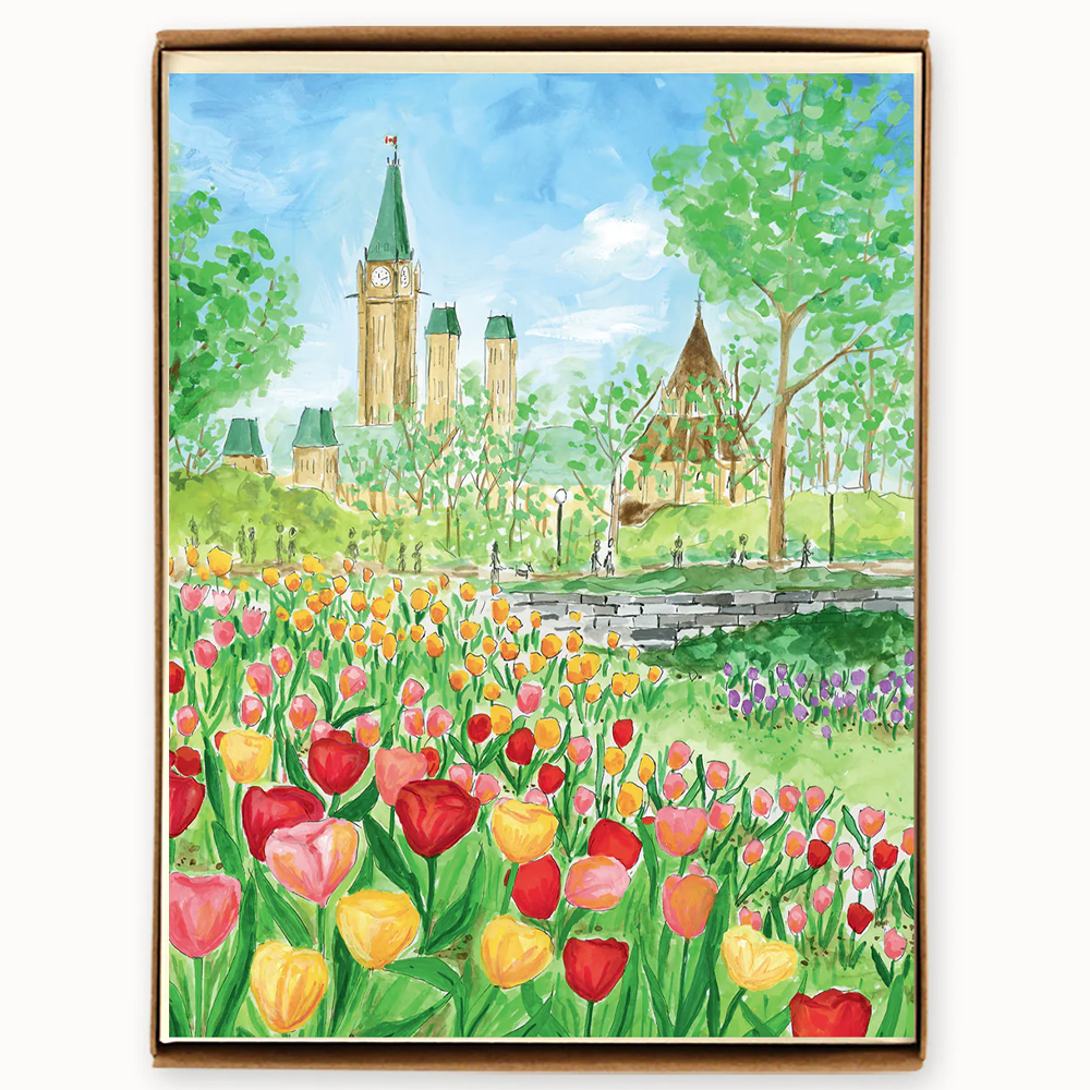 Boîte de cartes doubles Festival des tulipes