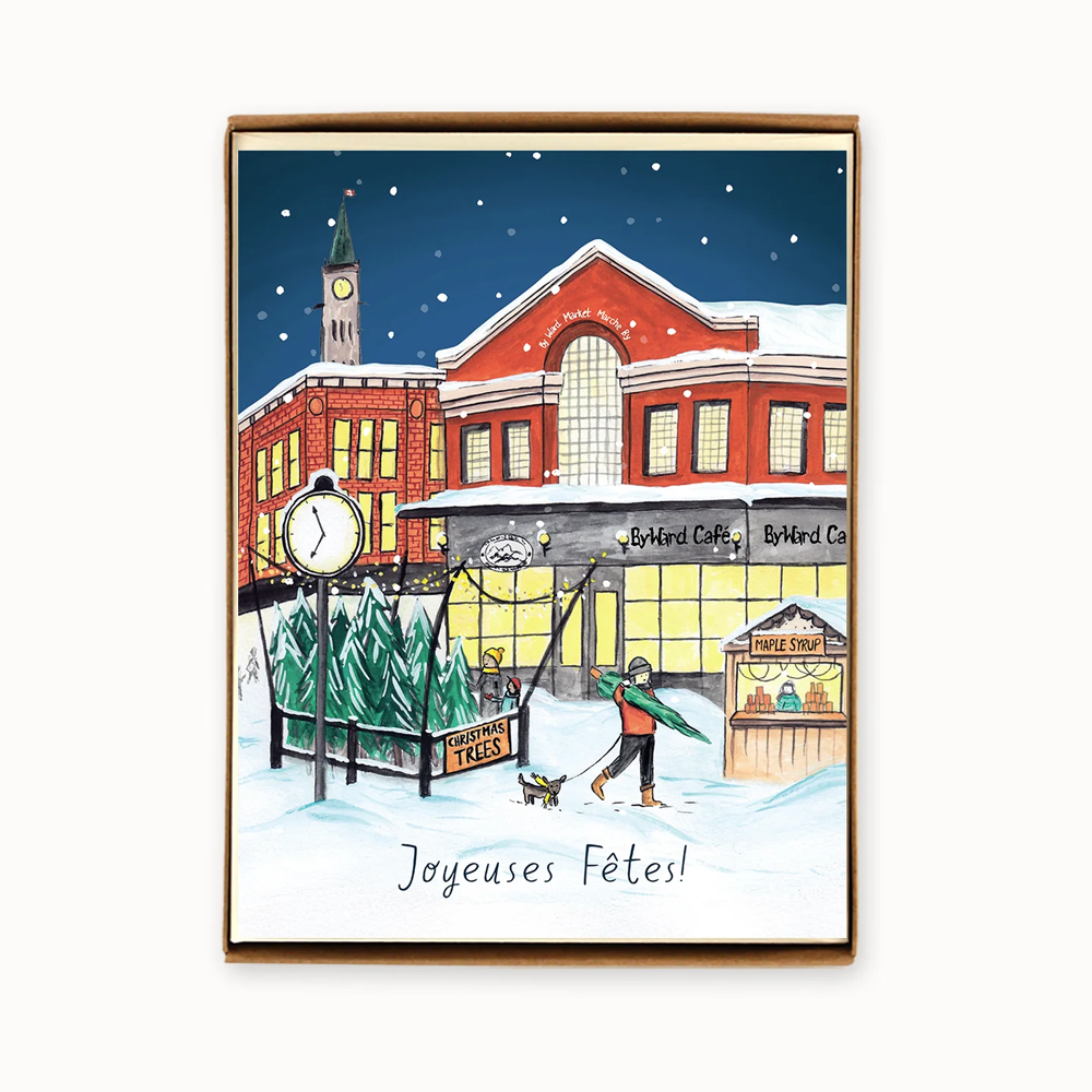 Boîte de cartes doubles pour les fêtes Marché By (Français)