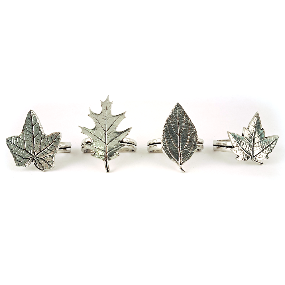 Assorted Leaves Set of 4 Napkin Rings