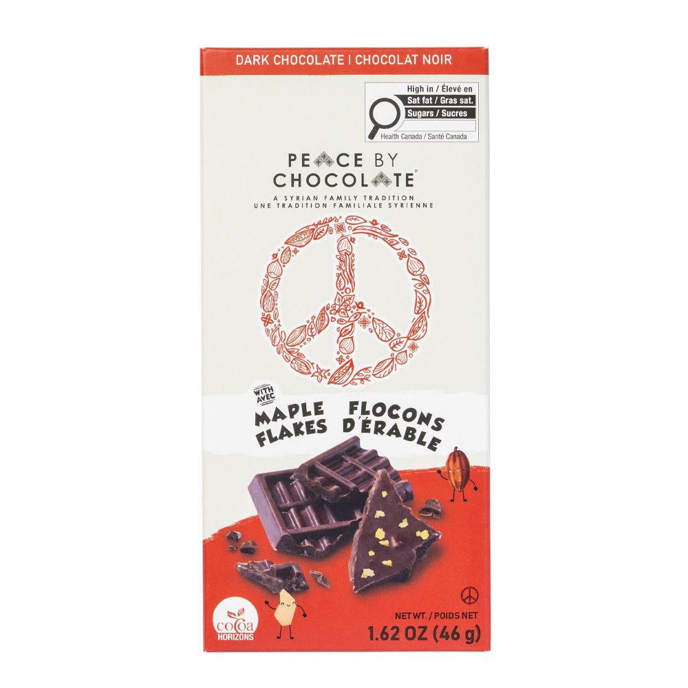 Peace Bar (Dark Chocolate with Maple Flakes)
