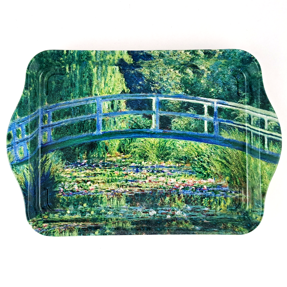 Bridge over a Pond of Water Lilies Tray