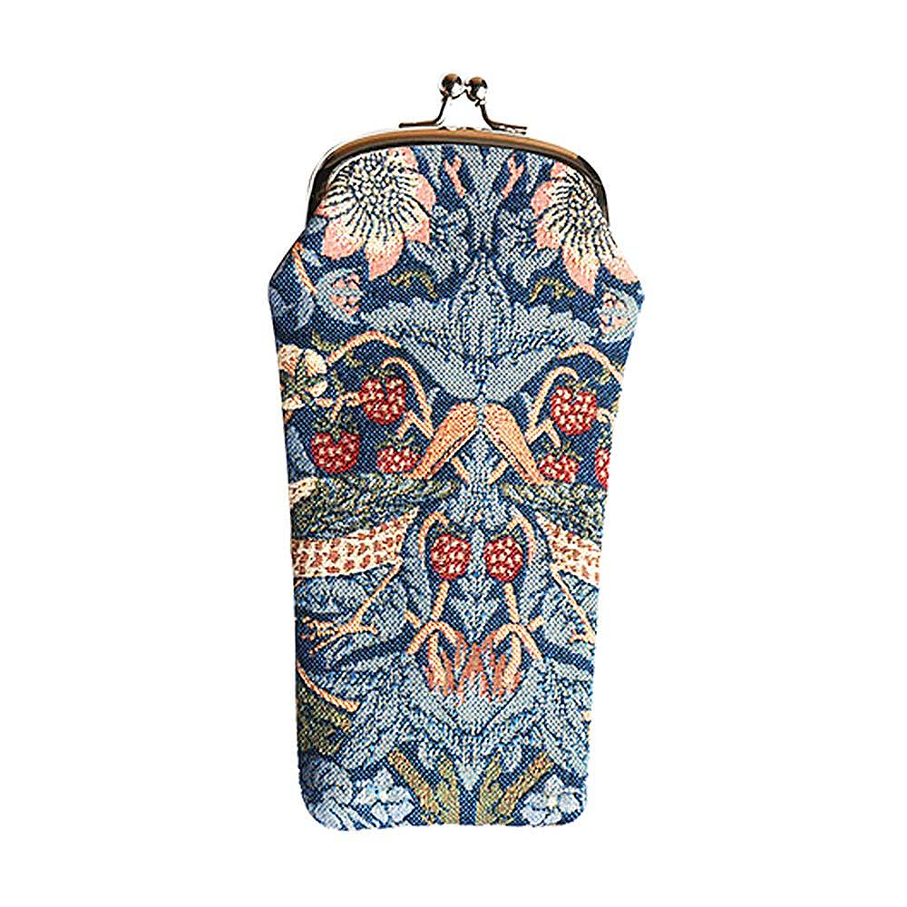Strawberry Thief Glasses Pouch (Blue)