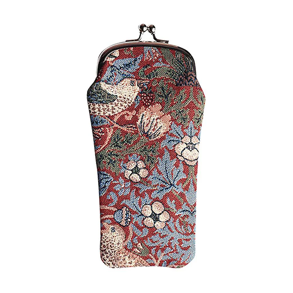 Strawberry Thief Glasses Pouch (Red)