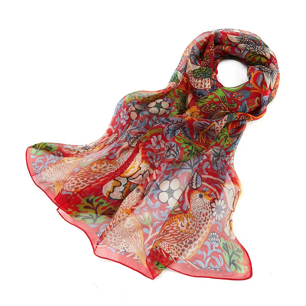Foulard en soie Voleur de fraises (rouge)