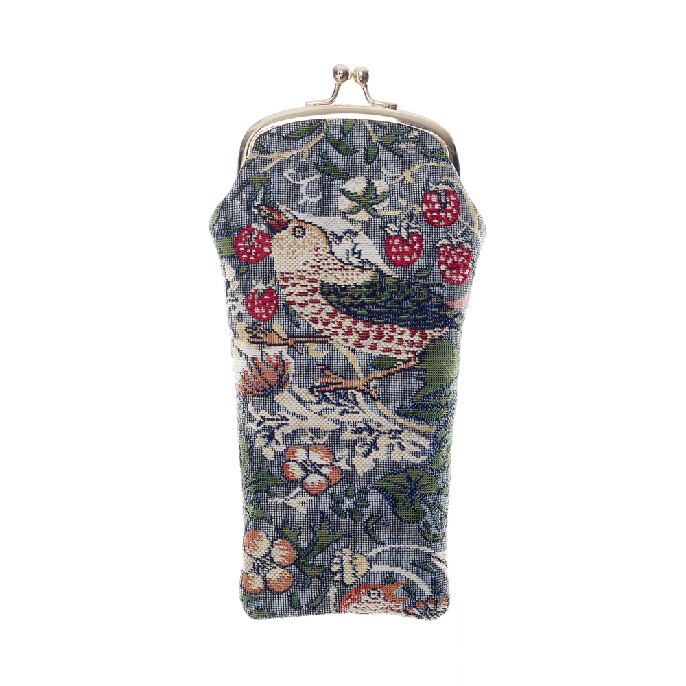 Strawberry Thief Glasses Pouch (Grey)