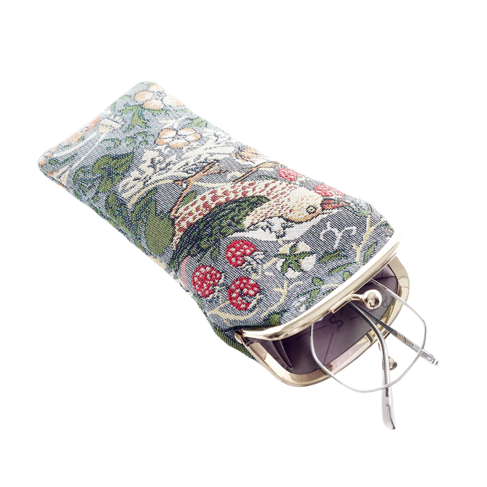 Strawberry Thief Glasses Pouch (Grey)
