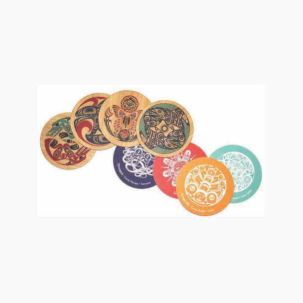 Set of 16 Northwest Coast Coasters (Round)