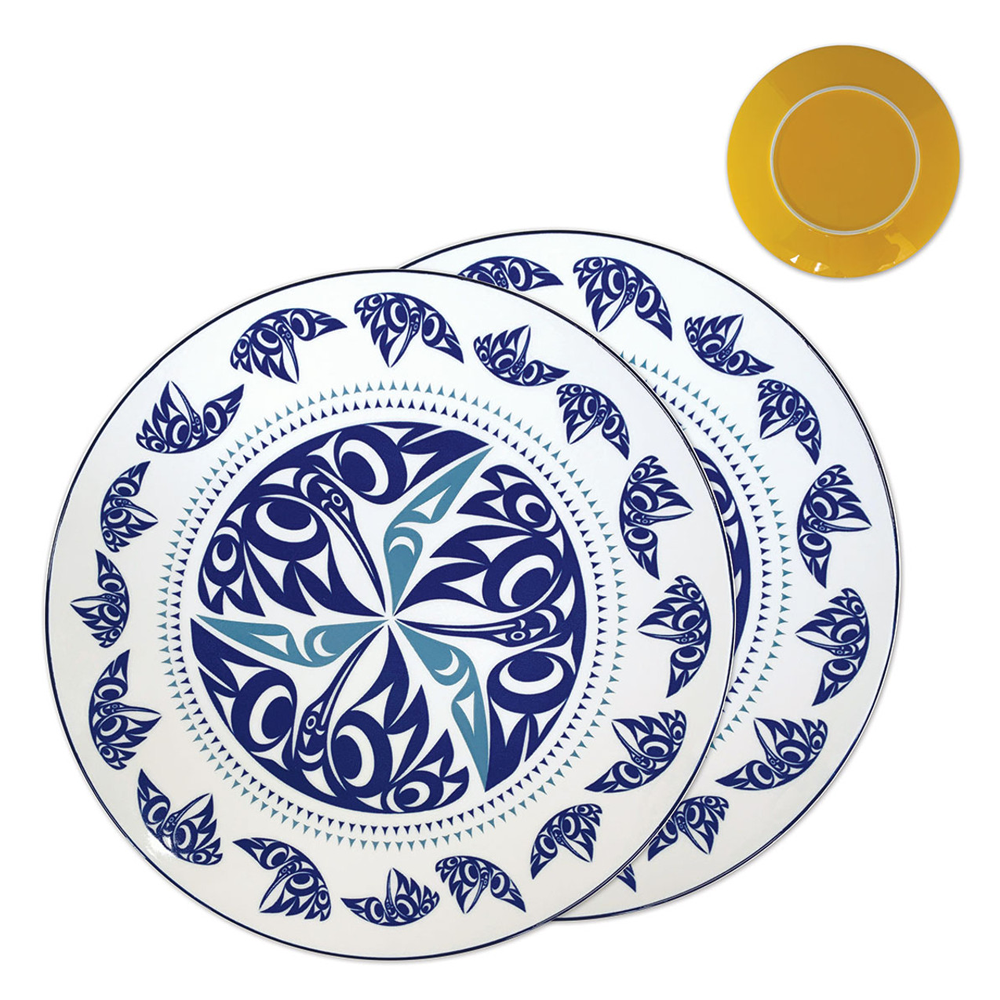 Hummingbird Set of 2 Dinner Plates