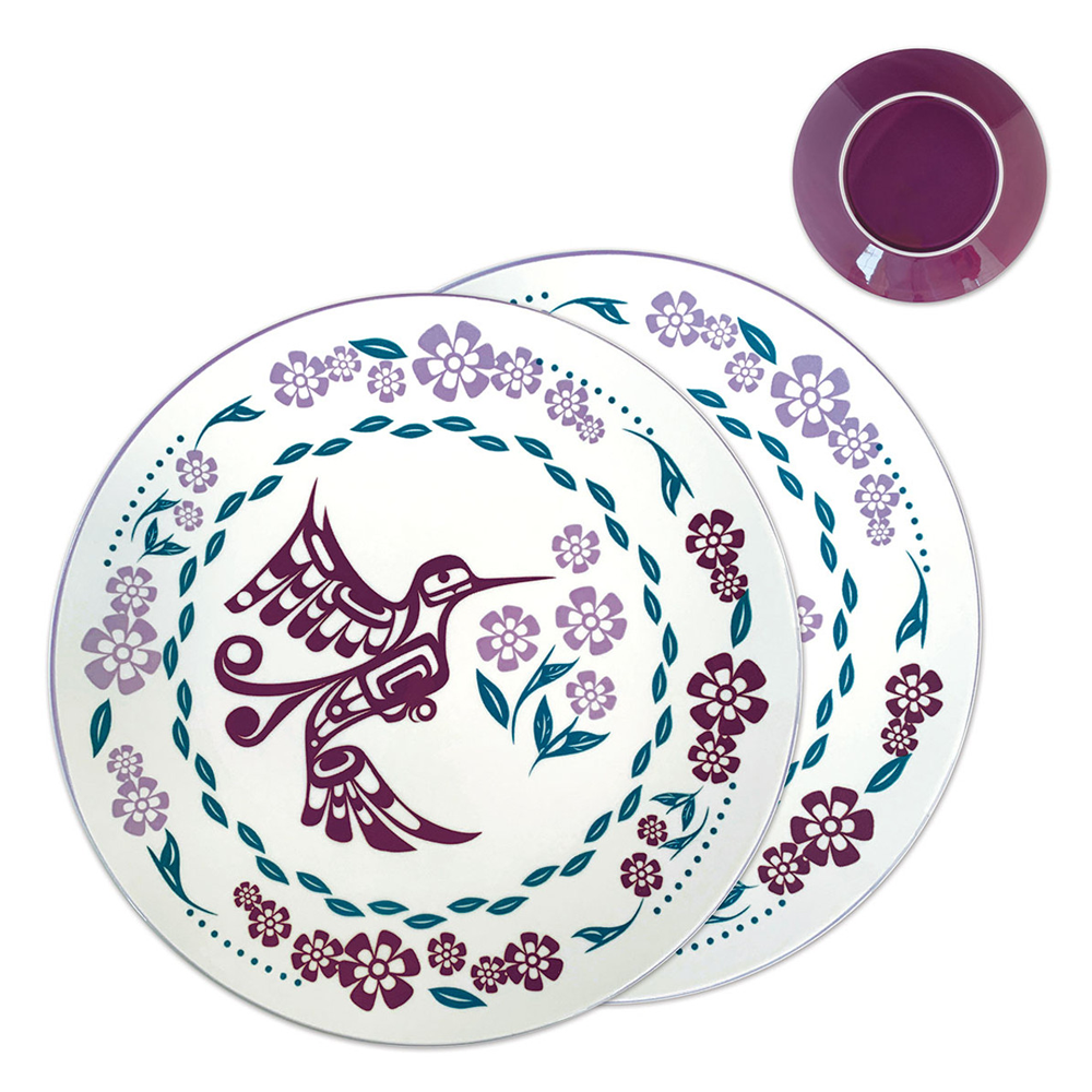 Hummingbird Set of 2 Dinner Plates