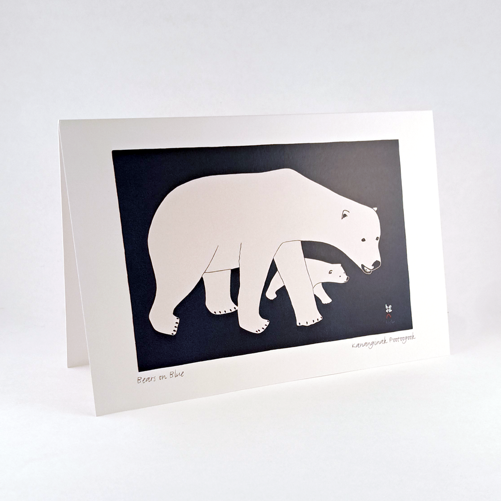 Carte double Bears on Blue