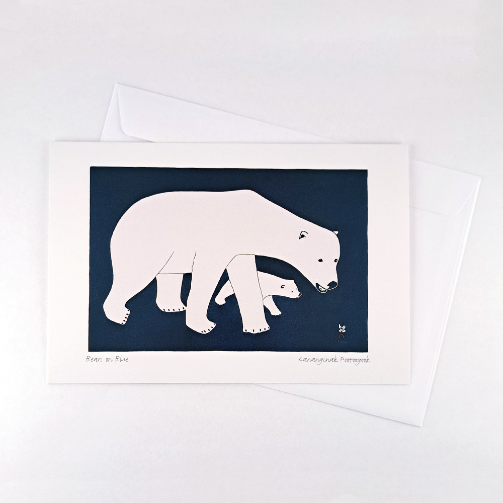 Carte double Bears on Blue