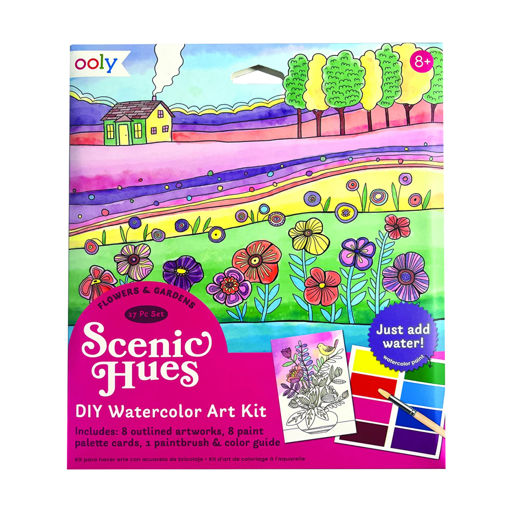 Kit d'art de coloriage à l'aquarelle Fleurs et jardins