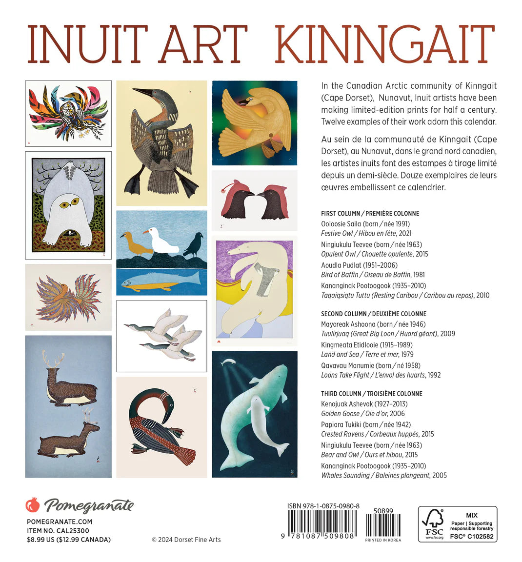 Inuit Art: Kinngait 2025 Mini Calendar