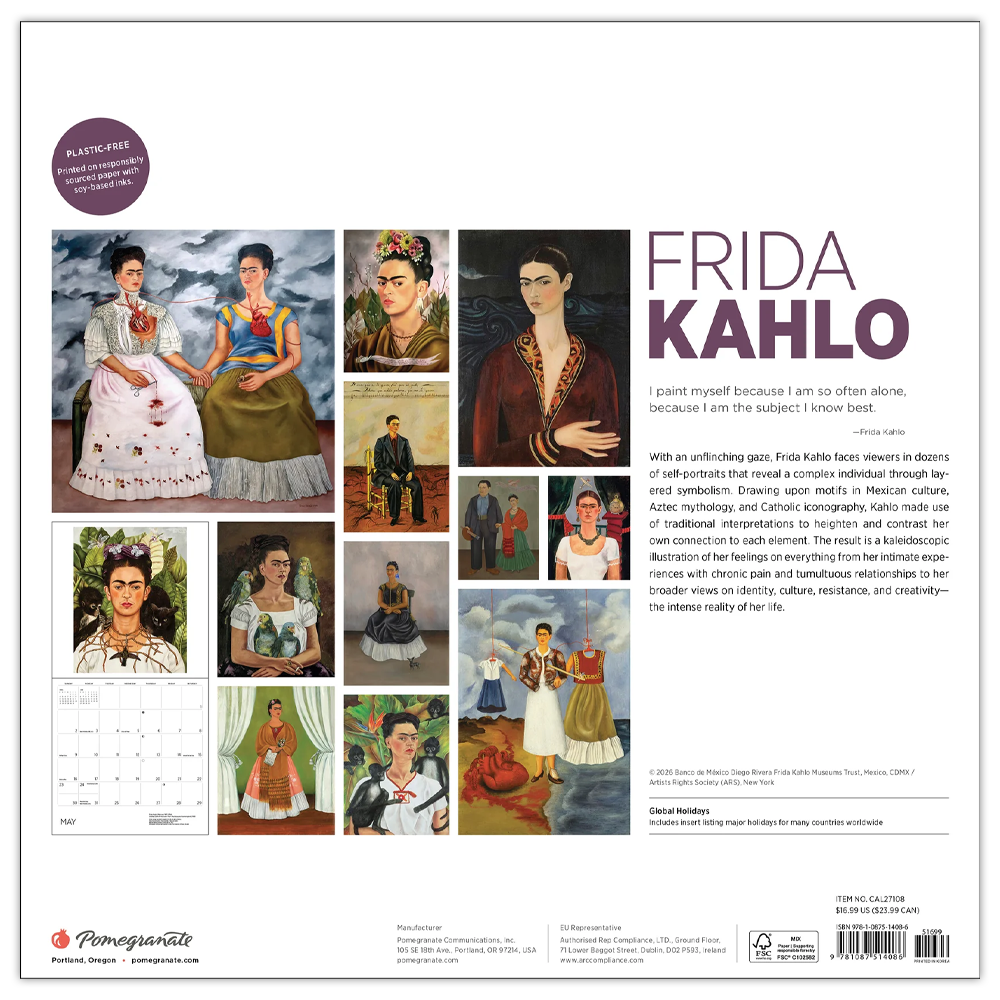 Frida Kahlo 2027 Wall Calendar