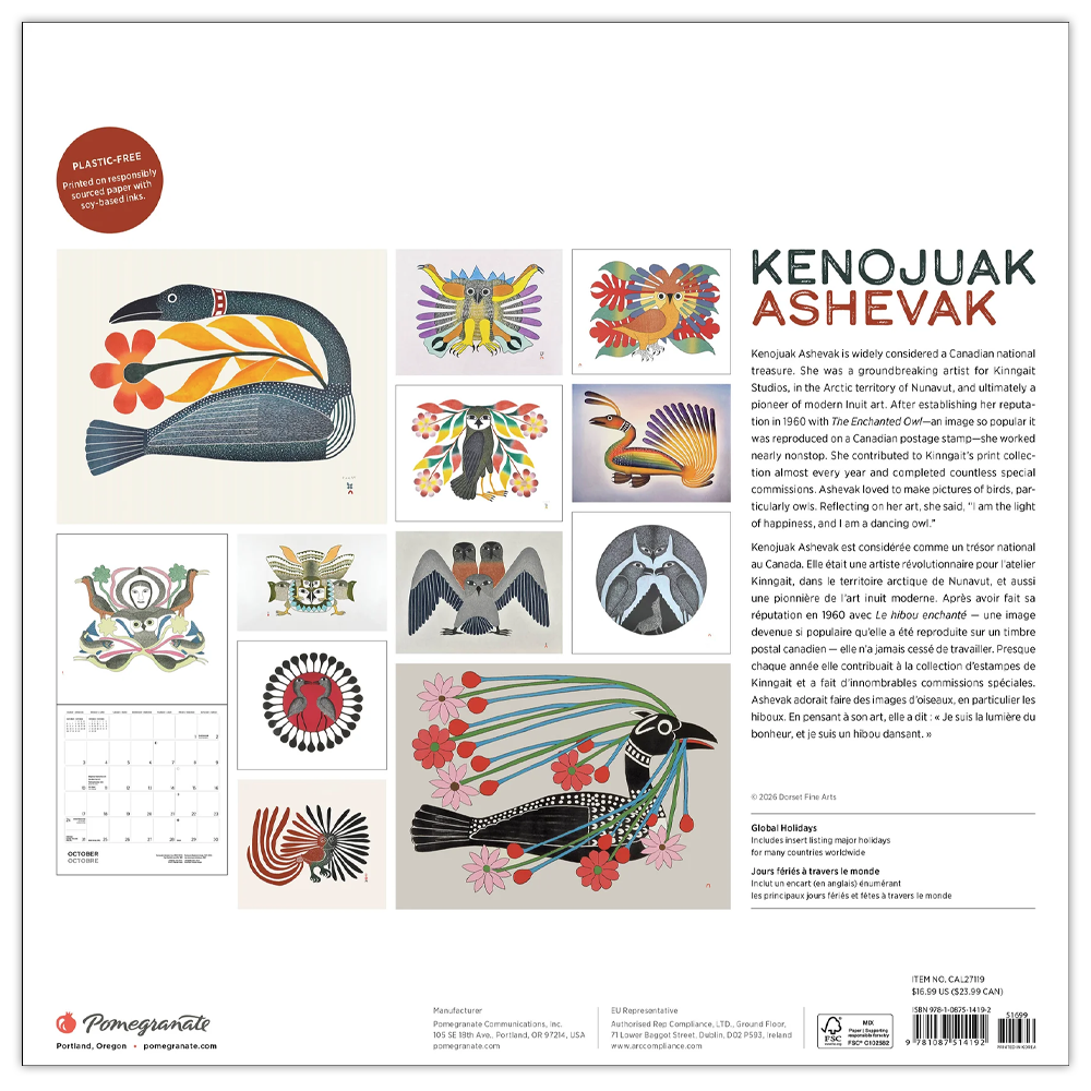 Kenojuak Ashevak 2027 Wall Calendar