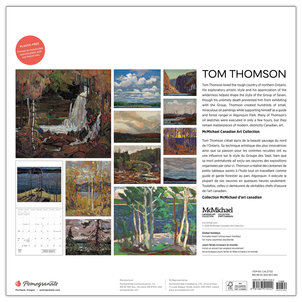 Calendrier mural 2027 Tom Thomson